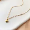Mini Corrente de Titânio para Clavícula como Presente para Mulheres, Colar de Coração Galvanizado Estilo Coreano Não Desbota Leve Luxo, Atacado de Fábrica de Nicho