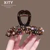 Presilha de Garra de Cristal Colorido Moda Luxo Leve Estilosa Versátil para a Parte de Trás da Cabeça Coque com Pouco Cabelo Clipe para o Dia a Dia Clipe Tubarão