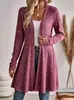 2026 Nuevo Abrigo Cardigan Largo de Punto Transfronterizo Europeo y Americano para Mujer Otoño Invierno Color Sólido Casual Abrigo Suéter