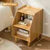 Mesita de Noche Simple Madera Maciza Pequeño Gabinete Almacenamiento Lujo Ligero Dormitorio Mesita de Noche Simple Estilo Nórdico Europeo Moderno Mini