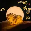 Adorno Pixiu de Cristal Amarillo, un Gran Regalo para Decoración del Hogar y Aperturas de Negocios, Artesanías de Cristal