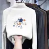 Camiseta base de manga larga con cuello alto para niños De Rong, nuevo estilo otoño/invierno, top casual para niños y bebés, ropa de otoño para niños pequeños