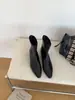 Botines adelgazantes de tacón grueso cuadrado de punta cuadrada estilo coreano para mujer, nueva colección otoño/invierno 2026, con cremallera trasera, botines modernos y adelgazantes