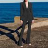 Traje de Dos Piezas de Estilo Celebridad Europea y Americana 2026, Blazer de Tela de Un Botón a la Moda de Longitud Media + Pantalones de Campana