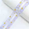 Nuevo producto transfronterizo: cinta de organza con estampado de margaritas, moño de primavera, ramo de flores, materiales decorativos hechos a mano