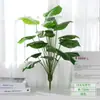 Viajero de hoja plátano palma Areca hoja de tortuga plástico planta verde pequeña con hierba manojo único flor artificial planta en maceta decoración paisajismo