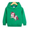 Suéter com capuz para meninas unicórnio 2022 Primavera e Outono novo top casual para bebês da moda feminina estilo coreano