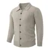 Cárdigan de Punto para Hombre con Cuello Chal de Primavera y Otoño, Suéter Abrigo de Punto de Manga Larga de Color Sólido Simple, Prendas de Punto Versátiles Casuales