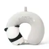 Almohada de Espuma Viscoelástica en Forma de U de Dibujos Animados de Panda Almohada de Viaje Almohada Portátil Almohada para el Cuello Cervical Almohada para la Siesta de Estudiantes Almohada de Dibujos Animados en Forma de U