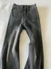 Jeans Retrô Americano Lavado Preto-Cinza Nicho Emagrecedor Flare Calças Tendência Marca Calças Largas Casuais Comprimento Total