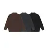 Ropa Vintage 25 Otoño/Invierno Nuevo Suéter Sencillo de Color Sólido con Cuello Alto Jerseys de Punto Modernos Holgados con Media Apertura para Hombre