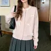 Nuevo cárdigan de encaje con lazo estilo coreano para otoño e invierno, suéter de punto dulce, suave, delicado, juvenil y casual para mujer