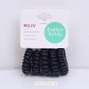 Clásico Negro Tienda de 3 Yuan Banda para el Cabello de Cable de Teléfono Mediana Cuerda para el Cabello Montada en Tarjeta Económica de 5 Bandas de Goma para el Cabello Estilo K