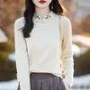 2024 Nuevo Camiseta Básica Bordada De Rong Estilo Chino Nuevo para Mujer para Primavera y Otoño, Elegante Top de Manga Larga para Usar en Capas o como Prenda Exterior