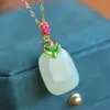 Colgante de Caballo del Zodiaco de Plata S925 Incrustado con Jade Hetian para Hombres y Mujeres, Colgante de Jade Amuleto de Paz, Transmisión en Vivo, en Stock