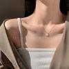 Collar de Diamante Solitario para Mujer, Cadena Clavícula Ins, Diseño Nicho de Lujo Ligero, Suave y Elegante, Sencillo y Versátil para Mejores Amigas