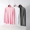 Directo de fábrica cuello alto base elástica grande camisa para mujer ajustada cálida talla grande suéter chaqueta negra fabricantes suministro