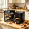 Recomendada Airfryer Transfronteiriça 6L/12L para Uso Doméstico, Forno Elétrico Inteligente, Air Fryer Multifuncional de Grande Capacidade para Batatas Fritas
