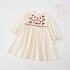 Roupas Infantis Coreanas Meninas Vestido de Princesa Primavera e Outono Bordado Manga Bufante Vestido Infantil Roupas de Menininha Transfronteiriço
