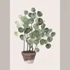 Pintura Decorativa de Planta Verde de Fábrica de Origen de Guangdong Nórdica Simple Lienzo Pintura Núcleo Pintura en Aerosol Dormitorio Sala de Estar Pintura Colgante