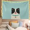 Tapiz de Cachorro Lindo de Dibujos Animados Tela para Colgar en la Cabecera del Dormitorio Tela para Colgar en la Pared de Renovación de Habitaciones Tela de Fondo para Celebridades de Internet