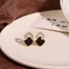 Pendientes Cuadrados Geométricos Negros para Mujer 2026 Nuevo Estilo de Nicho Pendientes Elegantes de Dama para Mujer Pendientes Simples de Gama Alta