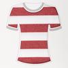 Processamento personalizado AB fio 40 malha casual T-shirt malha tecido listrado algodão poliéster spandex tecido High Road