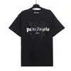 Comércio Exterior Atacado Transfronteiriço Pa Angel Marca Tendência Árvore de Coco Chama Logo de Letra Graffiti Tinta Camiseta Manga Curta Roupa de Casal