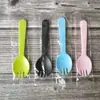 Color esmerilado empaque individual cuchara desechable cuchara para pastel Tenedor cuchara para postre cuchara para helado tenedor para frutas