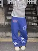 Pantalones Deportivos Estampados Estilo Streetwear Azul, Unisex, Estilo Callejero Americano, Holgados Casuales Hip-Hop Nicho Pantalones Casuales