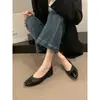 Zapatos Planos Cuadrados Poco Profundos Estilo Coreano Versátiles para el Trabajo y el Uso Diario para Mujer, Nuevo Modelo 2023, Cómodos de Suela Suave Estilo de Noche