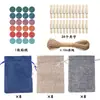 Conjunto de sacolas de presente de Natal de linho conjunto de bolsos de feixe de linho calendário do advento saco de presente de doces de feriado atacado