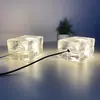 [Personalizado] Lámpara de Escritorio para Estudiar Bombilla Lámpara de Mesa Moderna de Cristal Mini Cubo de Hielo Transparente Personalizada Lámpara de Vidrio para Dormitorio