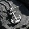 Colar Pingente de Âncora Antiga da Marinha Europeia e Americana Acessórios de Gancho de Peixe de Aço Inoxidável Pirata Colar Masculino Sp408