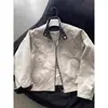 Chaqueta Harrington de Trabajo para Hombres y Mujeres, Nueva Retro Americana Cuadros Patchwork Corte Limpio Corta Cuello Alto Tendencia