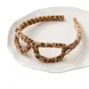 Elegante faixa de cabeça com estampa de leopardo para mulheres, moderna e estilosa, faixa de cabeça com alta pressão no topo da cabeça, acessório de cabelo versátil para sair