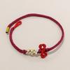 Nó de Flor de Pessegueiro Wenchang Três Nós de Flor de Pessegueiro Trançados à Mão Corda de Mão para Ser Acessórios de Corda Vermelha Título Dourado Pulseira de Praia com Contas