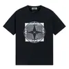 Camiseta Pesada Stone 260g com Estampa de Bússola com Logo, Caimento Solto, Estilo Tendência para Casal, Manga Curta, Unissex