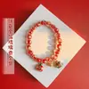 Pulsera de Cristal con Lámina de Oro Primavera 2024 Estilo Étnico Literario Hecha a Mano Año del Dragón Pareja Pulsera Retro Mayoreo
