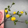 Ramo de limão de frutas e vegetais artificiais estilo europeu fresco decoração suave para casa decoração de hotel sabor anual flor artificial arranjo de flores de limão