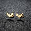 Pendientes Pequeños de Acero Inoxidable Estilo Coreano, Lote Mixto de 4 Colores, Nuevos Pendientes Temáticos de Murciélago y Pingüino para Invierno y Navidad