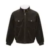 Chaqueta Harrington de rayas para hombre, de un solo botón, primavera/otoño, estilo japonés americano moderno de trabajo, corte holgado, cuello alto