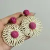Pendientes Tejidos de Girasol Dulces y Frescos para Mujer Pendientes Estilo Vacaciones Dopamina Pendientes de Moda para Mujer