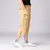 Calça Cropped Masculina de Verão em Estoque 2026 Novo Estilo para Meia-Idade e Idosos, Calça Reta Casual Solta Adequada para Uso ao Ar Livre