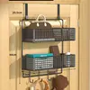 Colgador detrás de la puerta, artefacto para abrigos y sombreros de entrada, estante de almacenamiento montado en la pared, sin perforaciones, tendedero colgante lateral para puerta de dormitorio