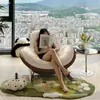 Sillón Mecedor Perezoso Silla Mecedora de Dormitorio Sillón Reclinable Silla de Ocio para Adultos Sala de Estar Balcón Individual Mecedora de Ocio para el Hogar que se Puede Usar para Dormir y Descansar