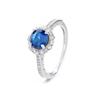Anillo de plata esterlina S925 transfronterizo de alta calidad, diseño de nicho, estilo europeo y americano, con microincrustaciones, chapado en platino, para mujer.