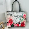 Bolso de Hombro Nuevo Estampado, Bolso de Lona para Mujer de Mano, Bolso Tote Estilo Coreano de Gran Capacidad, Bolso Artístico para Estudiante