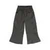 Ropa para niños Nuomi Wanzi, pantalones cargo de algodón puro para niñas, pantalones acampanados, estilo otoño, pantalones largos retro versátiles para niños, holgados y versátiles