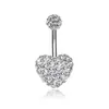 Popular Joyería para Piercing con Forma de Corazón Incrustado de Diamantes de Doble Cabeza de Arcilla Suave Corazón de Diamantes Completos Anillo para Ombligo Clavo para Ombligo de Amazon Ebay
